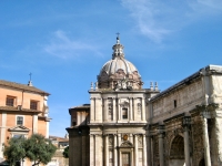 Church of Santi Luca e Martina with the Arch of Septimius Severus on the right. (Emma photo)