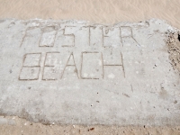 Foster Beach, Reiff 75. Buried under the dune. Chicago lakefront stone carvings, between Foster Avenue and Bryn Mawr. 2017