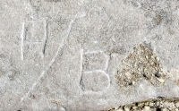 A/B and an upside-down heart. Chicago lakefront stone carvings, between Foster Avenue and Montrose. 2017 A/B and an upside-down heart. Chicago lakefront stone carvings, between Foster Avenue and Montrose. 2017