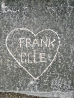 Frank + Clee in a heart. Chicago lakefront stone carvings, between Foster Avenue and Montrose. 2024 Frank + Clee in a heart. Chicago lakefront stone carvings, between Foster Avenue and Montrose. 2024