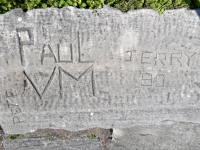 Paul, VM, Pete Jerry 80. Chicago lakefront stone carvings, between Foster Avenue and Montrose. 2023 Paul, VM, Pete Jerry 80. Chicago lakefront stone carvings, between Foster Avenue and Montrose. 2023