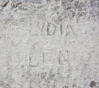 Lydia & Len. Chicago lakefront stone carvings, Foster Avenue Beach. 2017 Lydia & Len. Chicago lakefront stone carvings, Foster Avenue Beach. 2017