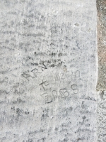 11/26/49, Arn # Babs. Chicago lakefront stone carvings, between Foster Avenue and Montrose. 2019