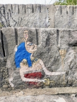 Egyptian figure, detail. Chicago Lakefront rock paintings, between Foster Avenue and Montrose Beach. 2022 Egyptian figure, detail. Chicago Lakefront rock paintings, between Foster Avenue and Montrose Beach. 2022