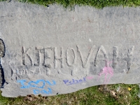 Kjehovah, Holy. Chicago lakefront stone carvings, between Foster Avenue and Montrose. 2019