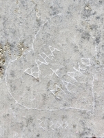 Baha + Mapko, 3/2010. Chicago lakefront stone carvings, between Foster Avenue and Montrose. 2017