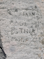 Herman, Paul, Esther, Philip, level 1. Chicago lakefront stone carvings, between Foster Avenue and Montrose. 2023