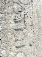 J.K.+K.T. Chicago lakefront stone carvings, Foster Avenue Beach. 2021