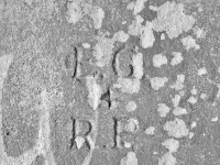 E.G. + R.P. Chicago lakefront stone carvings, Foster Avenue Beach. 2017