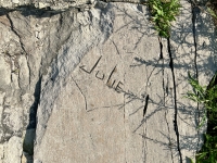 Julie. Chicago Lakefront stone carvings, between Foster Avenue Beach and Montrose. 2023 Julie. Chicago Lakefront stone carvings, between Foster Avenue Beach and Montrose. 2023
