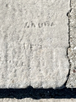 Laura, DEP, TK. Chicago lakefront stone carvings, Foster Avenue Beach. 2021