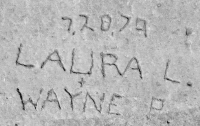 July 20, 1979, Laura L. + Wayne P. Chicago lakefront stone carvings, between Foster Avenue and Montrose. 2017 July 20, 1979, Laura L. + Wayne P. Chicago lakefront stone carvings, between Foster Avenue and Montrose. 2017