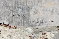 Juan / Julie, level 1. Chicago lakefront stone carvings, between Foster Avenue and Montrose. 2017 Juan / Julie, level 1. Chicago lakefront stone carvings, between Foster Avenue and Montrose. 2017