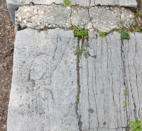 Indian profile. Chicago lakefront stone carvings, between Foster Avenue and Montrose. 2017