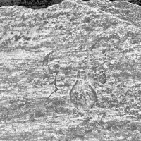 Surreal shape. Chicago lakefront stone carvings between Foster Avenue and Montrose. 2023