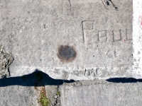 1961, Paul, Mac, T, Terry, Aob. Chicago lakefront stone carvings, between Foster Avenue and Montrose. 2017