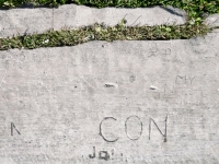 My name Jose Jiminez, V, Con, JO, AK. Chicago Lakefront stone carvings, between Foster Avenue and Montrose. 2023 My name Jose Jiminez, V, Con, JO, AK. Chicago Lakefront stone carvings, between Foster Avenue and Montrose. 2023