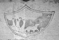 A wolf in the woods and Fides Et Audax (faithful and bold), motto of the 134th Artillery Regiment. The regiment was formed as a unit of the Ohio National Guard in 1839 and still exists. Chicago lakefront stone carvings, between Foster Avenue and Bryn Mawr. This picture is from 1998, when the carving was relatively new A wolf in the woods and Fides Et Audax (faithful and bold), motto of the 134th Artillery Regiment. The regiment was formed as a unit of the Ohio National Guard in 1839 and still exists. Chicago lakefront stone carvings, between Foster Avenue and Bryn Mawr. This picture is from 1998, when the carving was relatively new