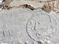 E.B., Mayan skull, based on a bas relief on the ball game court in Chichen Itza. This ball has a skull in it because the winner of the game was beheaded to join the gods. Chicago lakefront stone carvings between Foster Avenue and Bryn Mawr. 2020 E.B., Mayan skull, based on a bas relief on the ball game court in Chichen Itza. This ball has a skull in it because the winner of the game was beheaded to join the gods. Chicago lakefront stone carvings between Foster Avenue and Bryn Mawr. 2020