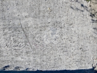 Lois, 1960, RC, MC, other writing and symbol. Chicago lakefront stone carvings, between Foster Avenue and Bryn Mawr. 2023 Lois, 1960, RC, MC, other writing and symbol. Chicago lakefront stone carvings, between Foster Avenue and Bryn Mawr. 2023