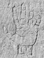 Hand. Chicago lakefront stone carvings, between Foster Avenue and Bryn Mawr. 2022