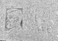Lincoln profile, with Mike and square. Chicago lakefront stone carvings, Foster Avenue Beach. 2017 Lincoln profile, with Mike and square. Chicago lakefront stone carvings, Foster Avenue Beach. 2017