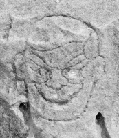 Pirate face. Chicago lakefront stone carvings, Foster Avenue Beach, 2017 Pirate face. Chicago lakefront stone carvings, Foster Avenue Beach, 2017