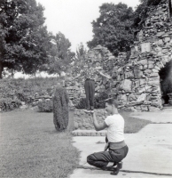 Funny pose at a grotto shapshot Funny pose at a grotto shapshot