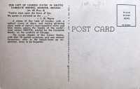 Carmelite Shrines of Munster, Indiana, postcard-Verso Carmelite Shrines of Munster, Indiana, postcard-Verso