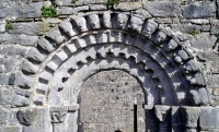 The Romanesque doorway at the ruined church of Dysert O'Dea.