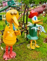Big Bird and Donald Duck, Jack Barker's Metal Art Sculptures