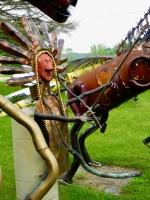 Indians are a traditional theme for roadside crafts, both largescale and small, but Jack's benefit from more interesting materials and designs than usual