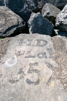 H.D. Lab 35X. Chicago lakefront stone drawings, 57th Street Beach. 2021