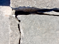 Mouse. Chicago lakefront stone carvings, 57th Street Beach. 2018