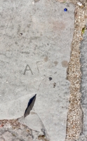 AR. Chicago lakefront stone carvings, south end of 63rd Street Beach. 2018