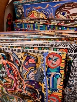 Box of paintings, The House of She Who Paints, Danielle Jacqui's environment northeast of Marseille in Rocquevaire⁩, France