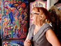 Danielle Jacqui inside her environment, the House of She Who Paints, Rocquevaire⁩, France