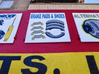 Signs at Julio's Auto Parts, Diversey at Sacramento (2016)-Roadside Art