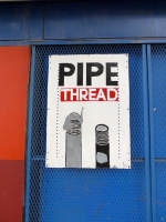 Pipe Thread sign for Jay Hardware