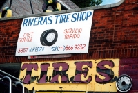 Signs for Riveras Tire Shop