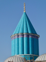 Turquoise dome over the tomb of Rumi, Konya.