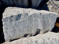 '36, C.V., Joe, A, others. Chicago lakefront stone carvings, behind La Rabida Hospital, 65th Street and the Lake. 2018 '36, C.V., Joe, A, others. Chicago lakefront stone carvings, behind La Rabida Hospital, 65th Street and the Lake. 2018