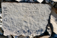 Zuska "Hoff" Slama, Don Thor, Bill C., Roger + ??? 1978. Chicago lakefront stone carvings, behind La Rabida Hospital, 65th Street and the Lake. 2021