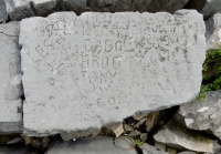 Les, Les, B, Babo, Broo, Tony and others. Chicago lakefront stone carvings, behind La Rabida Hospital, 65th Street and the Lake. 2018