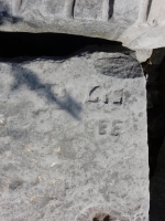 EE and other letters. Chicago lakefront stone carvings, behind La Rabida Hospital, 65th Street and the Lake. 2018 EE and other letters. Chicago lakefront stone carvings, behind La Rabida Hospital, 65th Street and the Lake. 2018