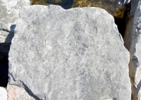 Faint heart. Chicago lakefront stone carvings, behind La Rabida Hospital, 65th Street and the Lake. 2018