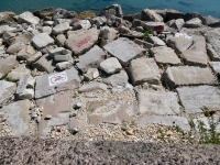 Peace rock and double hearts (center) along with many other carvings, and rubble, as the lake and the weather take their toll. Chicago lakefront stone carvings, behind La Rabida Hospital, 65th Street and the Lake. 2023 Peace rock and double hearts (center) along with many other carvings, and rubble, as the lake and the weather take their toll. Chicago lakefront stone carvings, behind La Rabida Hospital, 65th Street and the Lake. 2023
