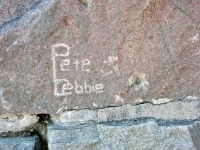 Pete + Debbie, detail. Chicago lakefront stone carvings, behind La Rabida Hospital, 65th Street and the Lake. 2018 Pete + Debbie, detail. Chicago lakefront stone carvings, behind La Rabida Hospital, 65th Street and the Lake. 2018