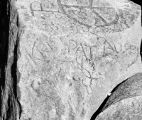Peace rock detail, with foot Peace rock detail, with foot