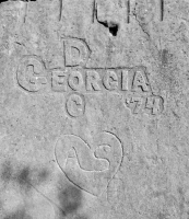 '74, Doc Georgia. AS in a heart. Chicago lakefront stone carvings, behind La Rabida Hospital, 65th Street and the Lake. 2018 '74, Doc Georgia. AS in a heart. Chicago lakefront stone carvings, behind La Rabida Hospital, 65th Street and the Lake. 2018